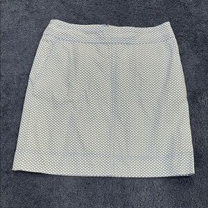 Talbots Navy and White Patterned Pencil Skirt